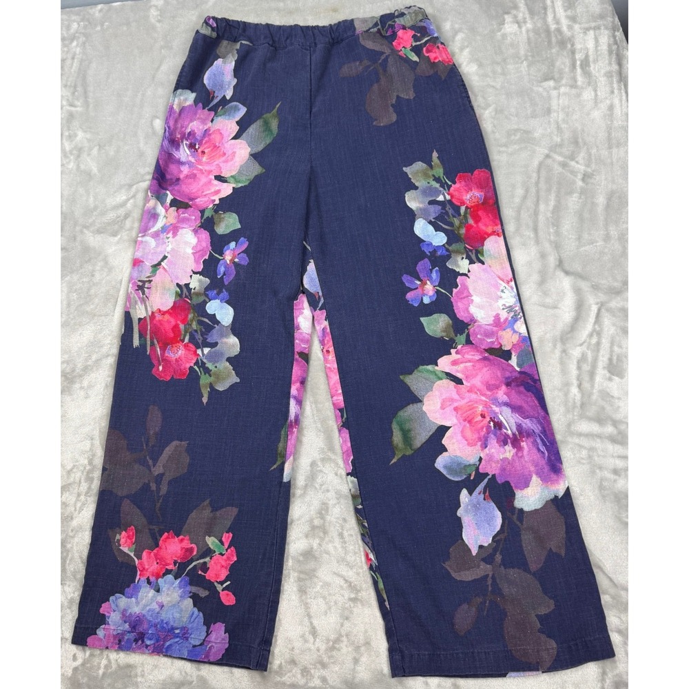Surroundings Womens Large Lizette Wide-Leg Pants in Marseille Floral Exploded